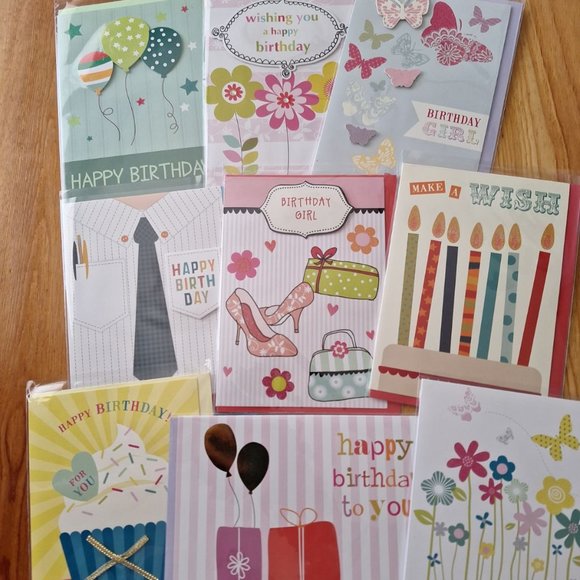 No Brand Other - Birthday Card Variety Bundle of 9 (nine)